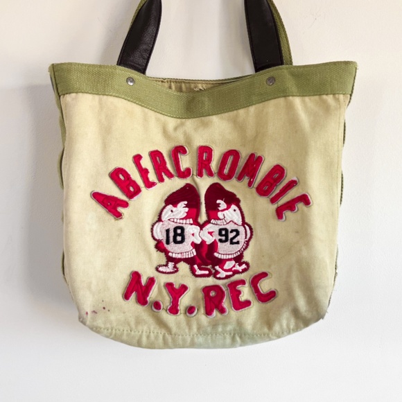Awesome VTG Abercrombie & Fitch Thick Canvas Utility Mascot Tote Bag - Picture 3 of 9